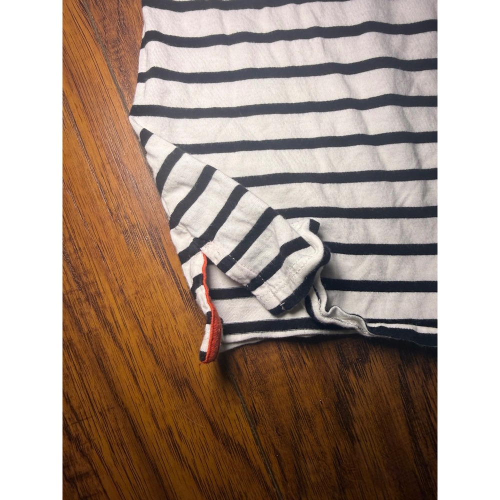 Boden Womens Navy White Striped Long Sleeve Breton Top Boat Neck Size 6 - Picture 3 of 4